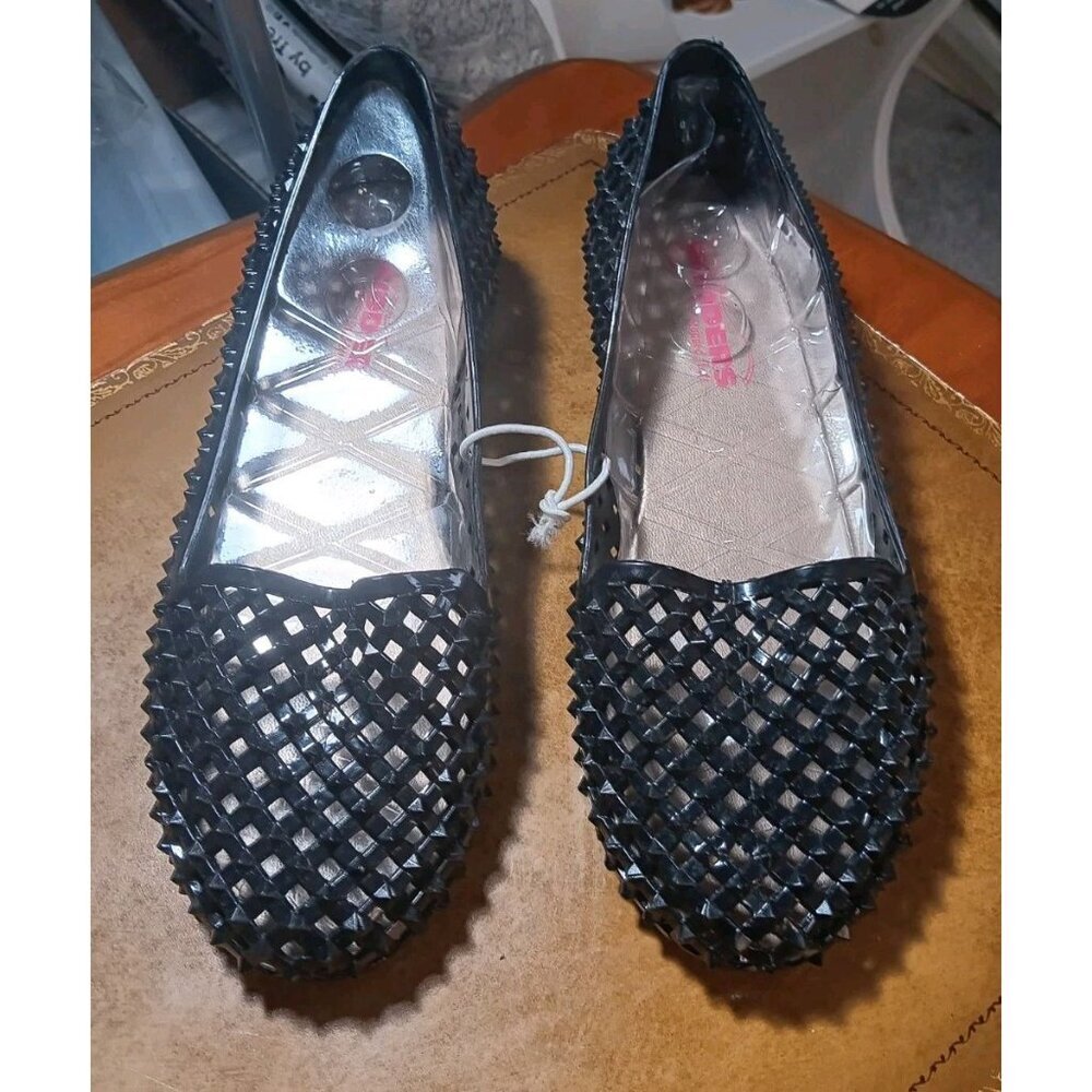 Skidders (Sz 8) Textured Jelly Studded‎ Rubber Slip-on Flats Shoes